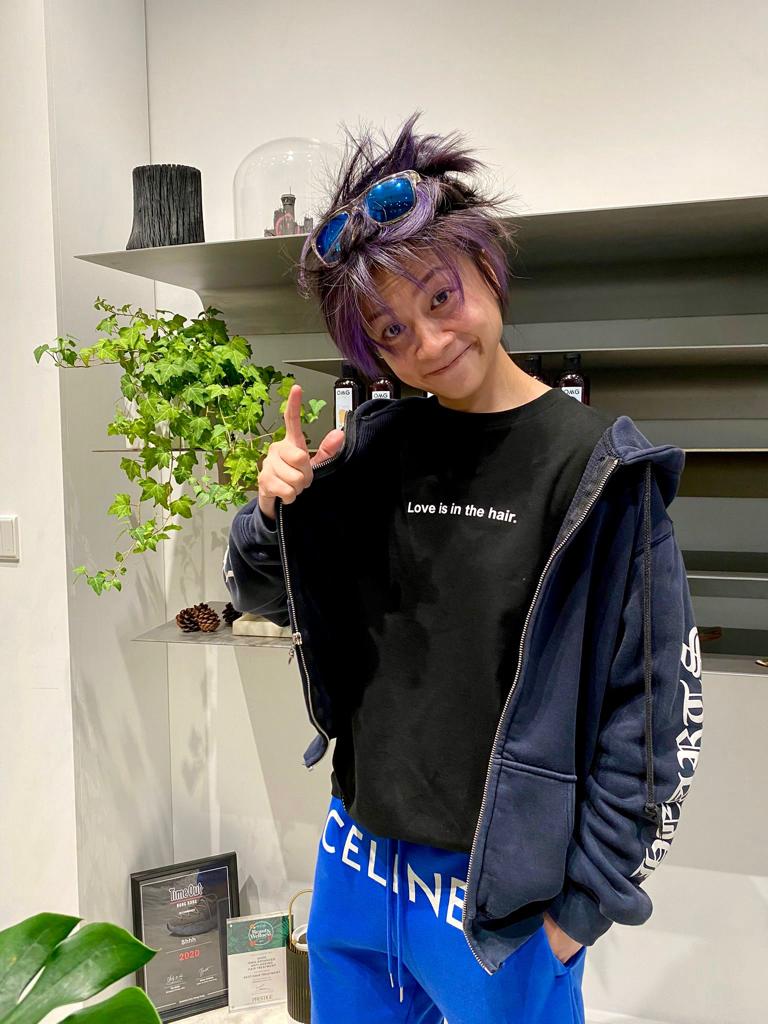 Marvin Lin X Aly Good Vibes - "Love is in the hair" Short Sleeve Tee,SHHH,OMG shampoo,Kore,hong kong salon,洗頭水,上環 hair salon,hair salon sheung wan,hair salon central,hair spa hong kong,luxury hair salon