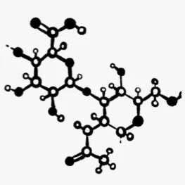 Illustration of molecular structure representing Hyaluronic Acid