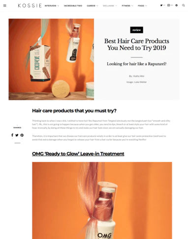 Kossie article — Best Hair Care Products You Need to Try 2019 featuring OMG